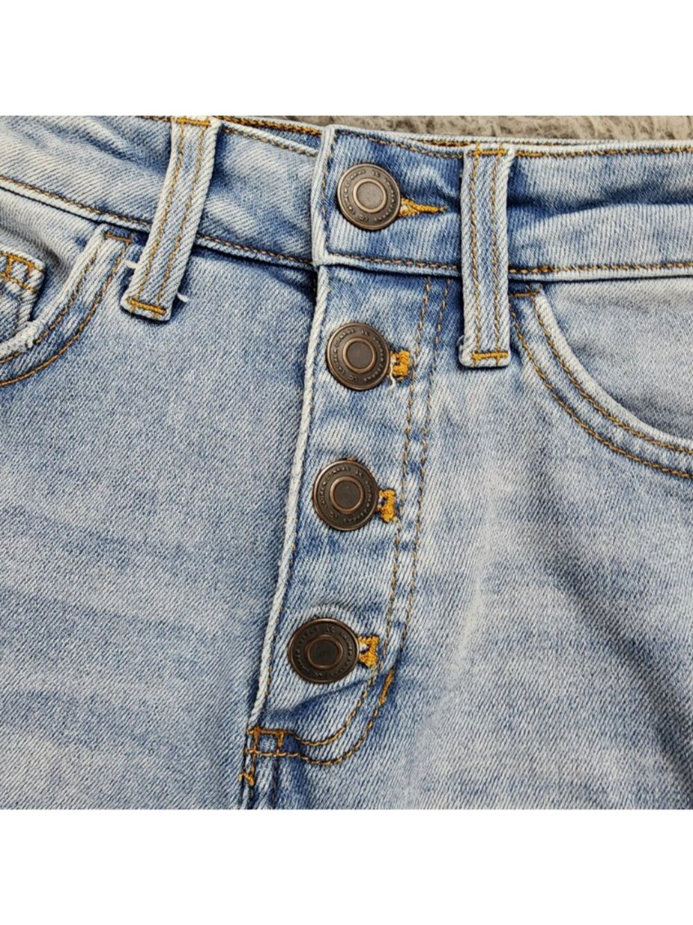 Lauren Conrad Shorts Womens 2 Petite Blue Stretch Denim Button Fly Cutoff - Picture 2 of 12